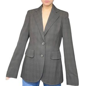 ESCADA Blazer in dark grey with subtle plaid print size 36 / Size Small